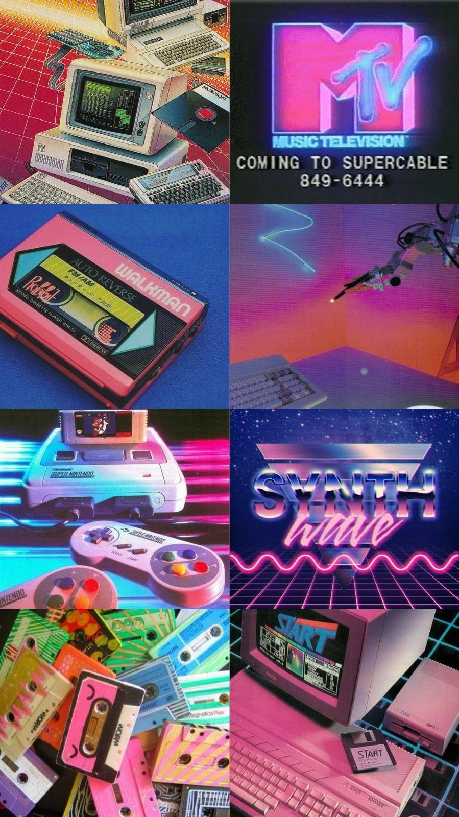 Vintage 90s Technologies Aesthetic Background