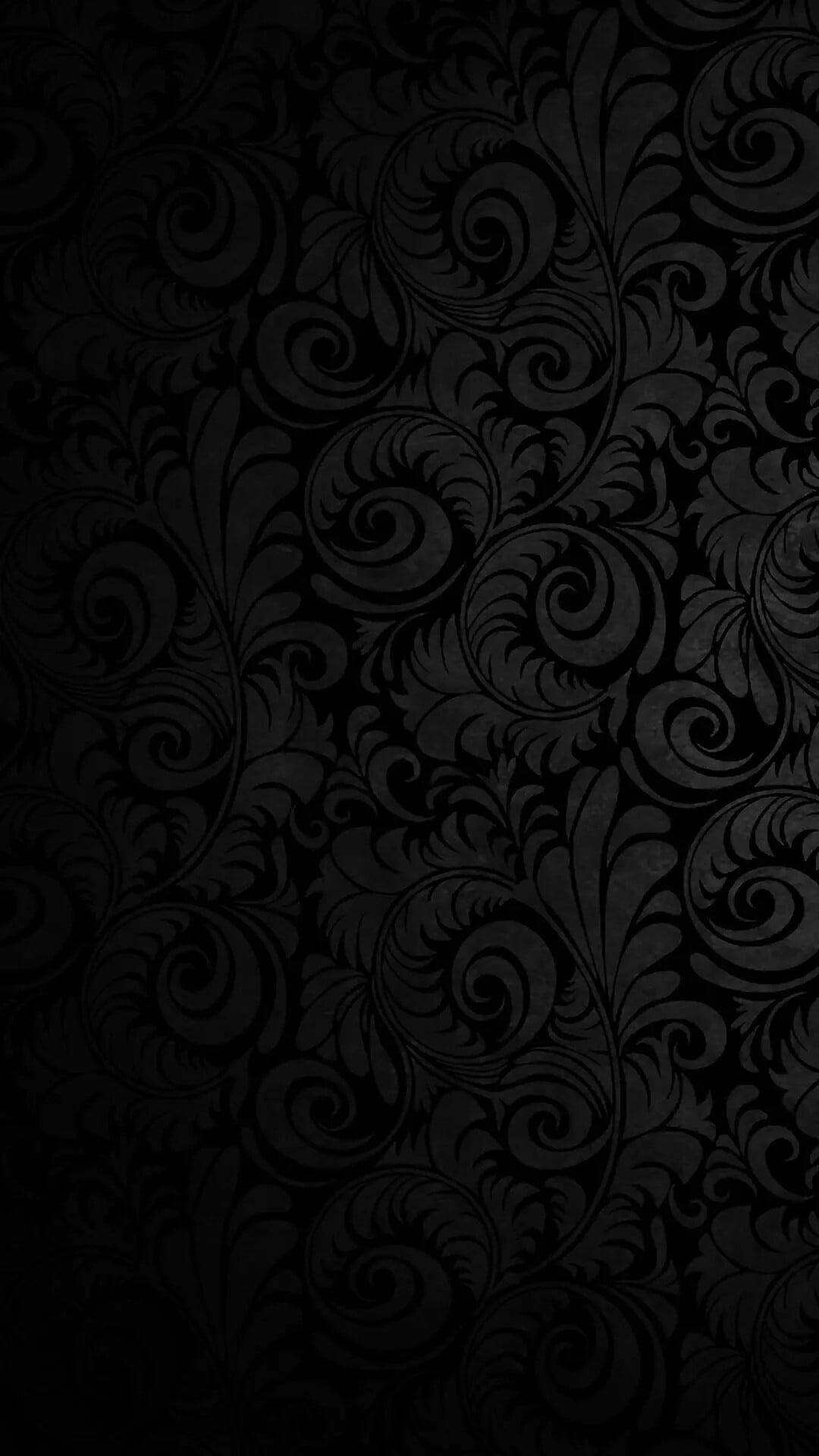 Vintage Abstract Floral Black Pattern Background