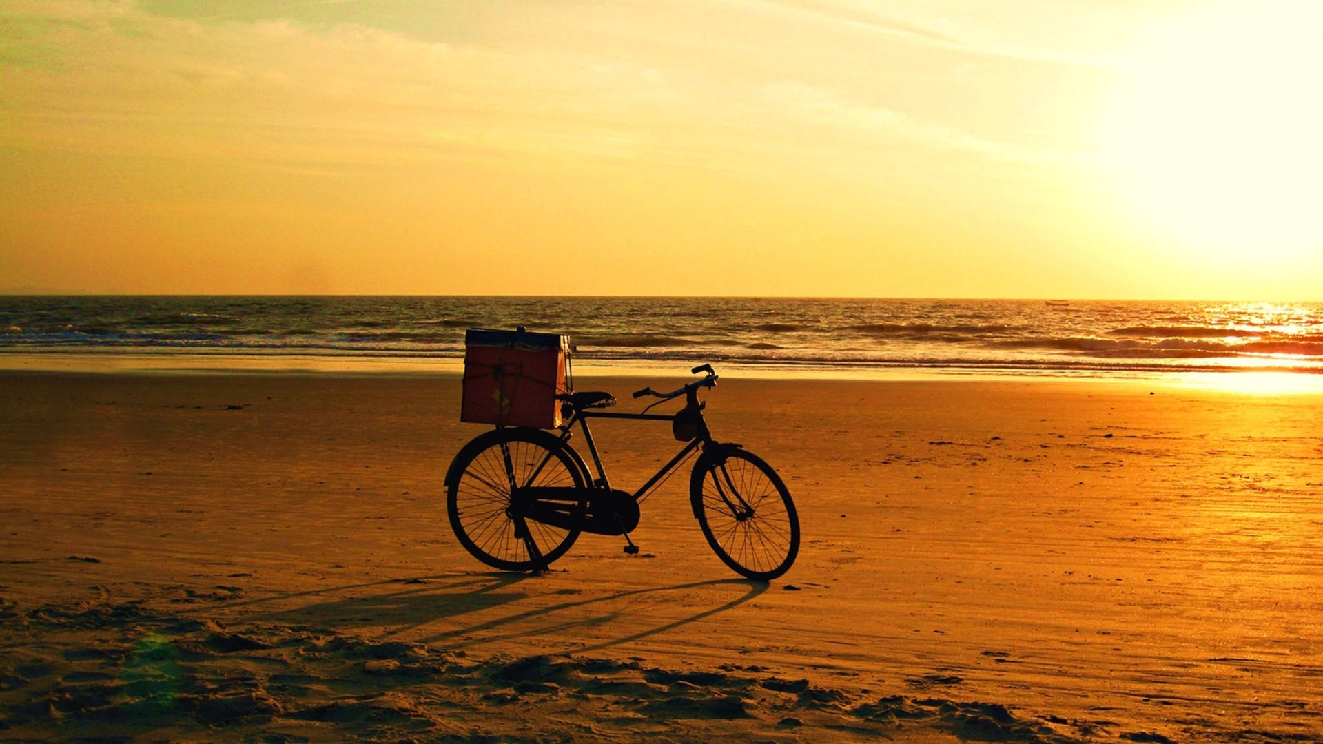 Vintage Aesthetic Bike Sunset Background