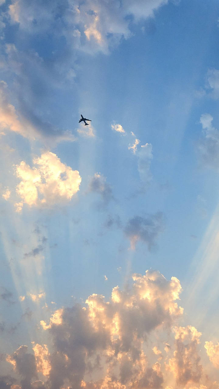 Vintage Aesthetic Clouds Airplane