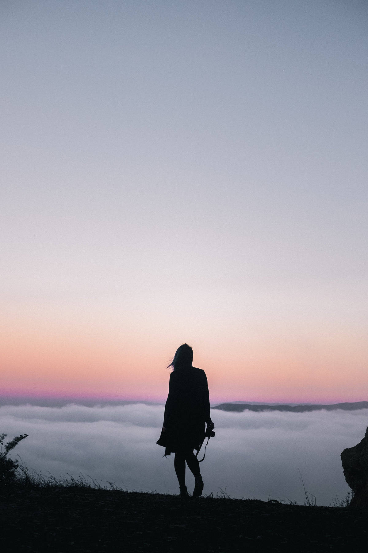 Vintage Aesthetic Clouds Girl With Camera