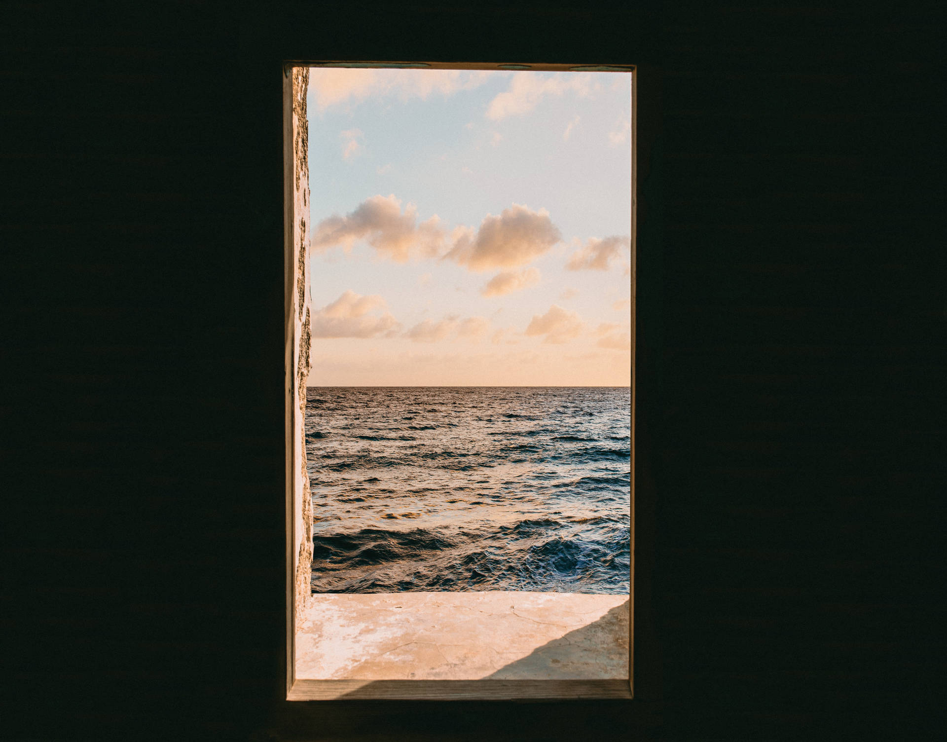 Vintage Aesthetic Clouds Sea Window