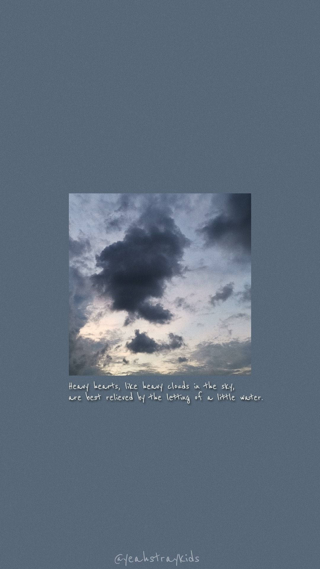 Vintage Aesthetic Clouds Water Quote Background