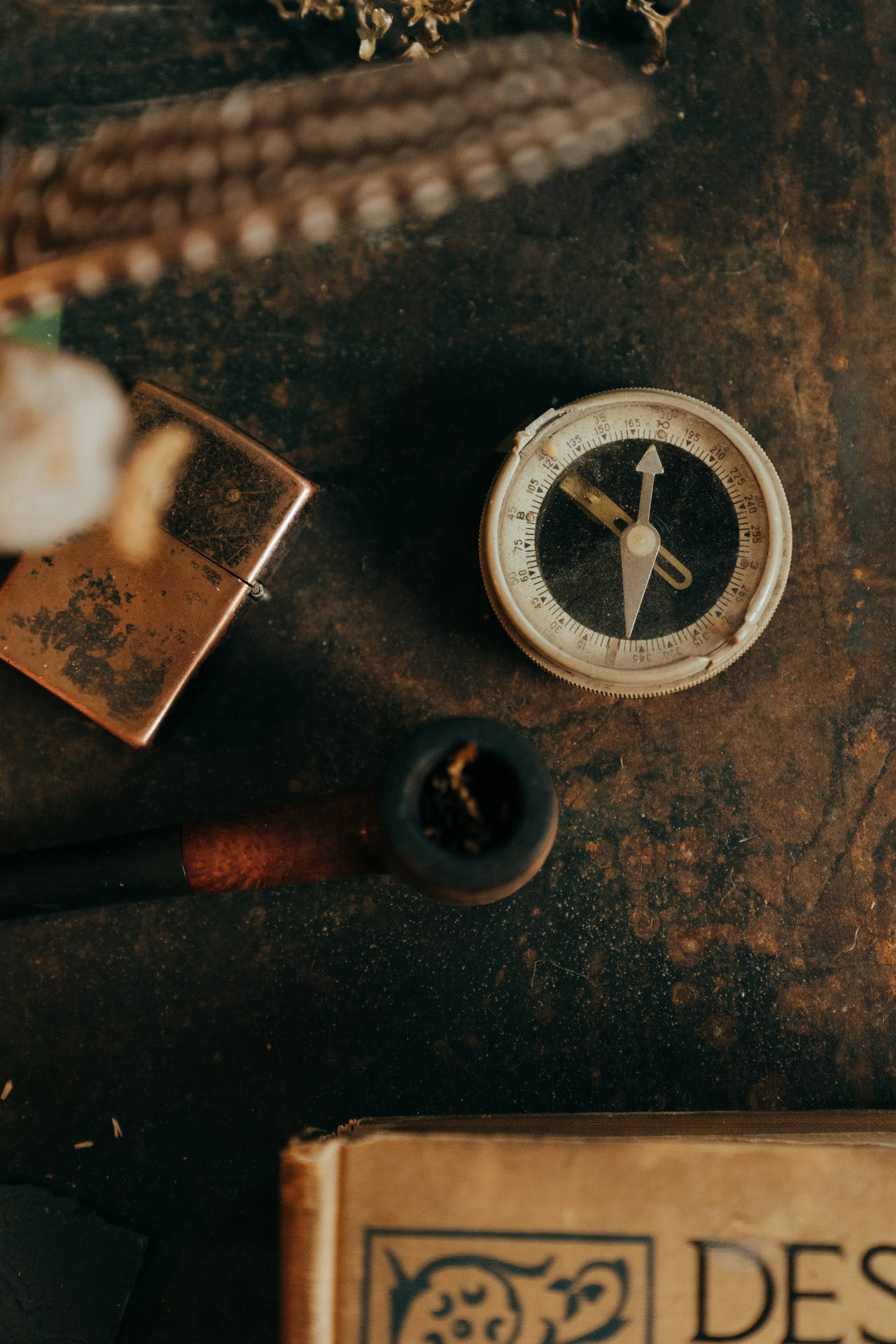 Vintage Aesthetic Magnetic Compass Background