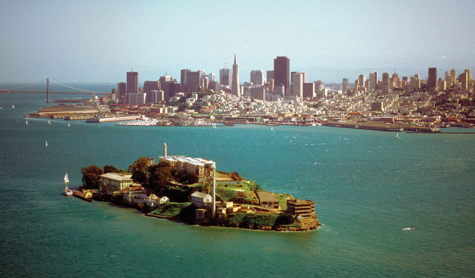 Vintage Alcatraz San Francisco Background