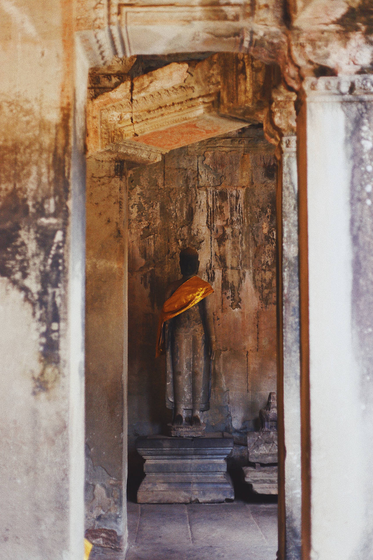 Vintage Angkor Wat Temple Cambodia Background