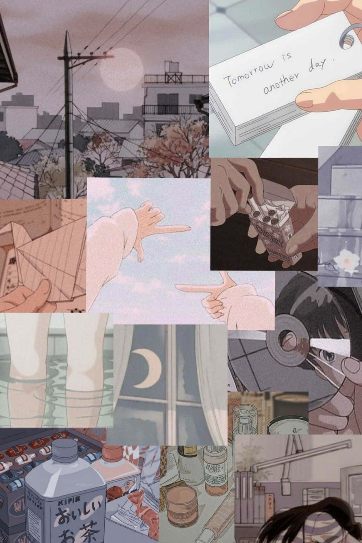 Vintage Anime Collection Moodboard Background