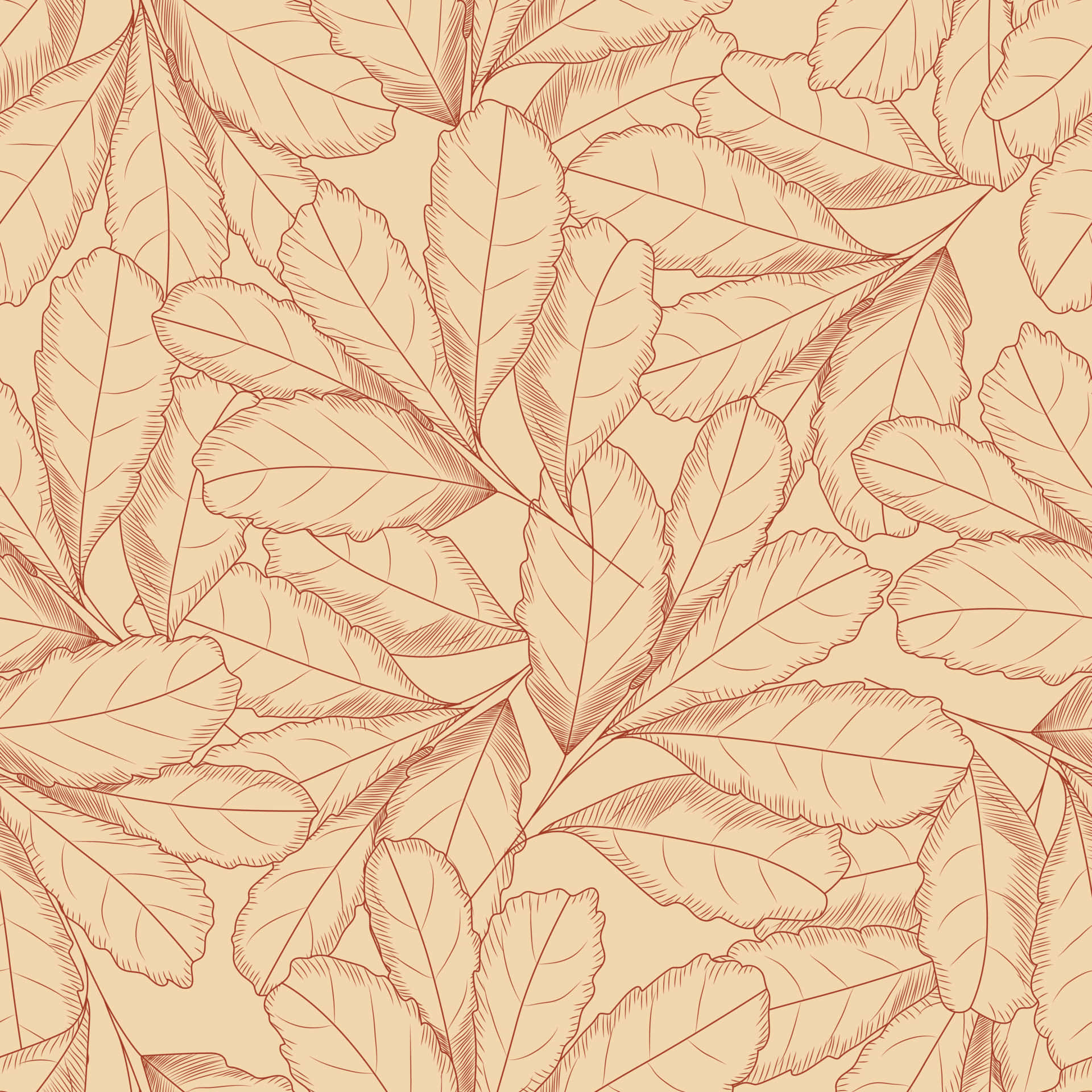 Vintage Autumn Leaves Drawing Background