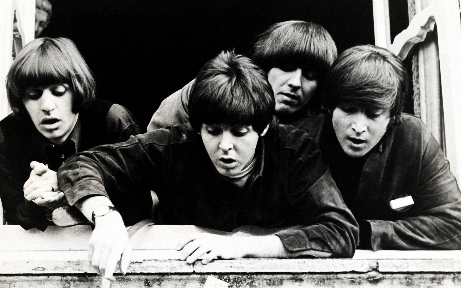 Vintage Beatles Looking Down Background