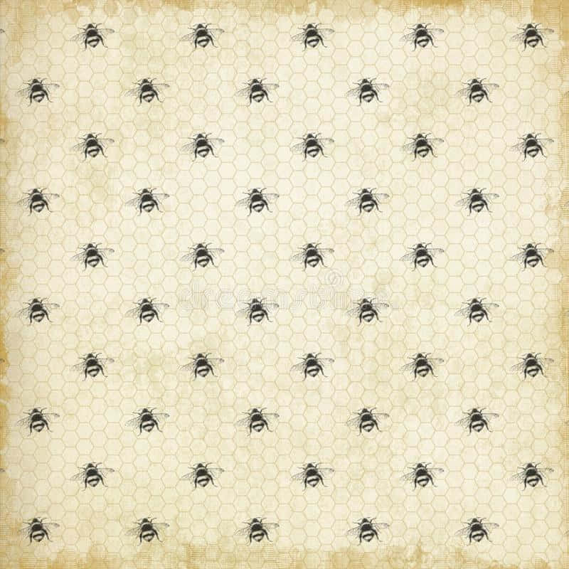 Vintage Bee Symbolizing Natural Beauty Background