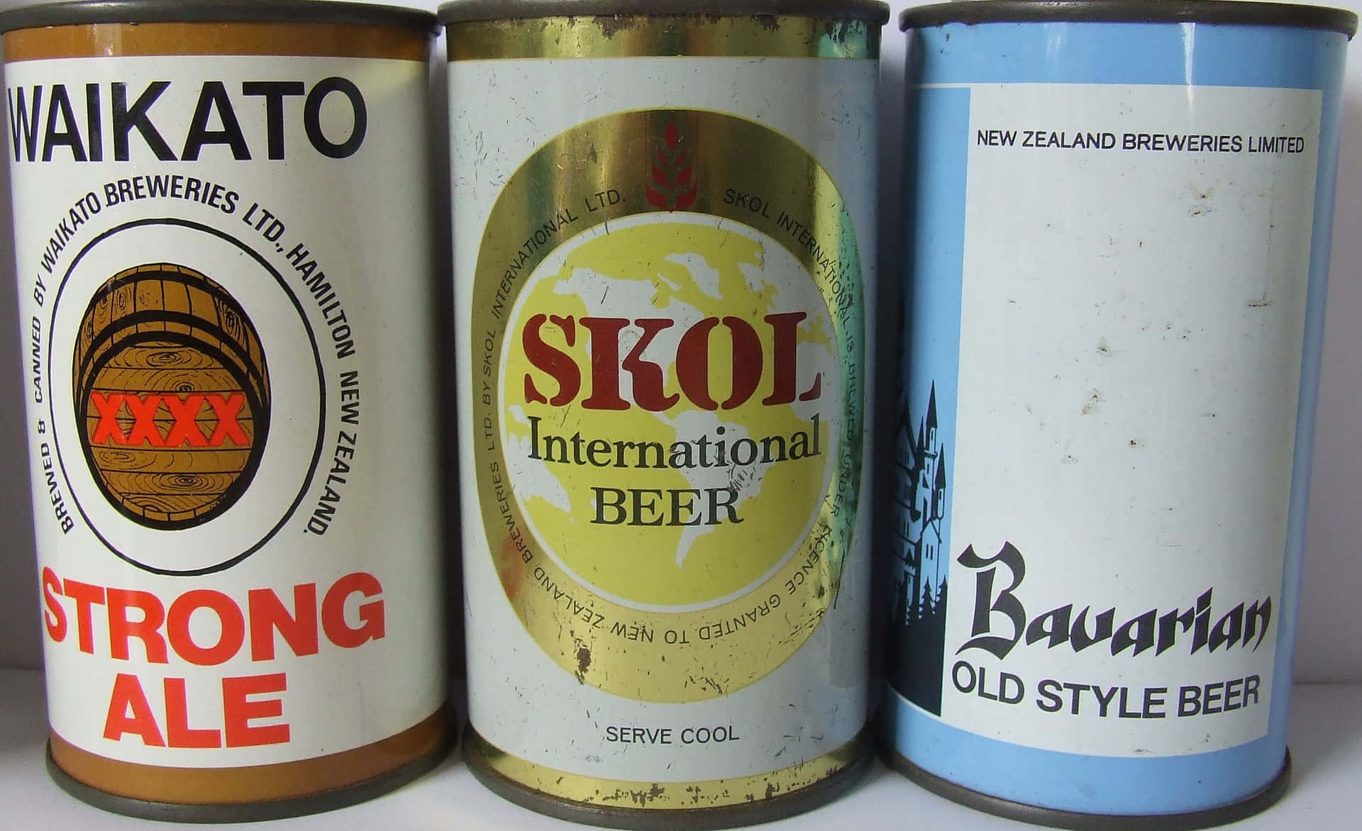 Vintage Beer Cans Collection Skol Background