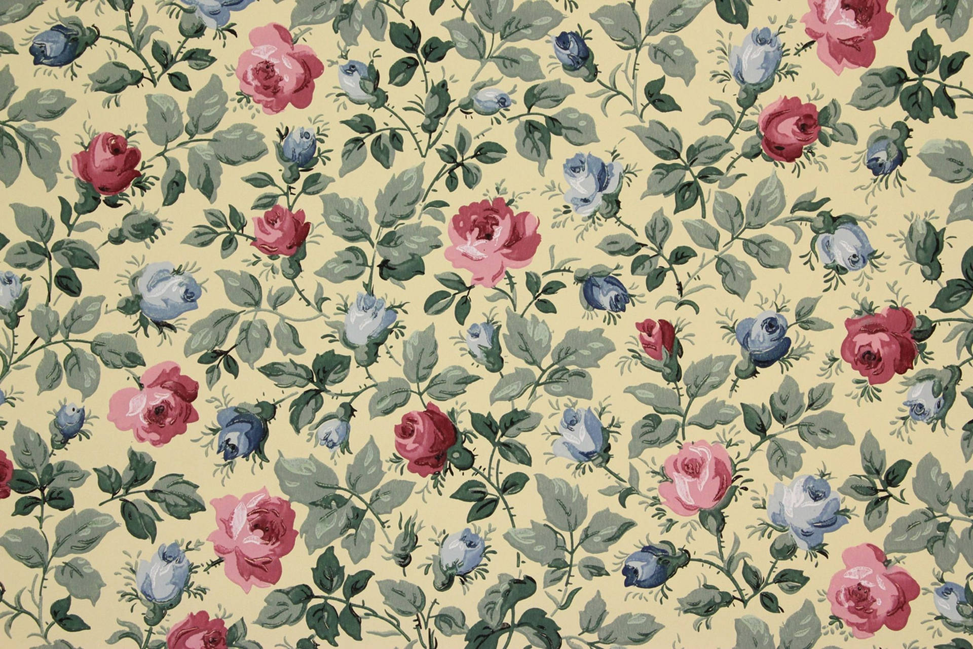 Vintage Blue Rose Aesthetic Background