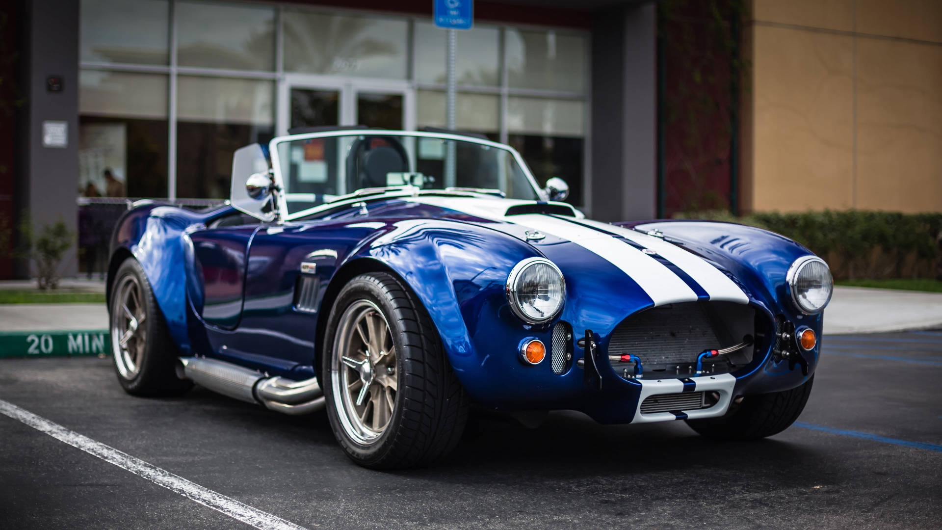 Vintage Blue Sports Car Background