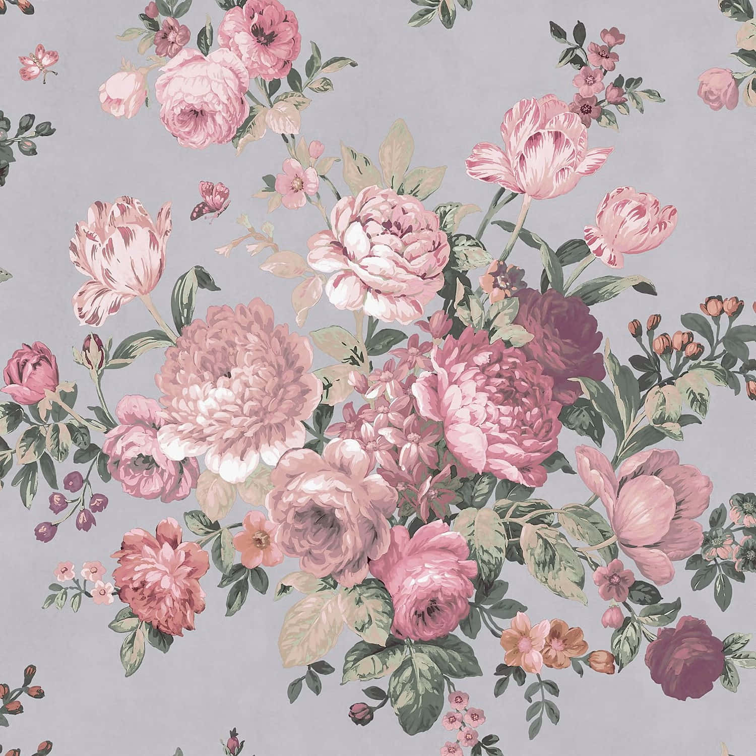 Vintage Blush Floral Pattern Background