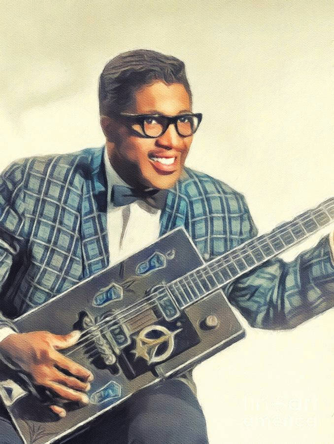 Vintage Bo Diddley Portrait Background