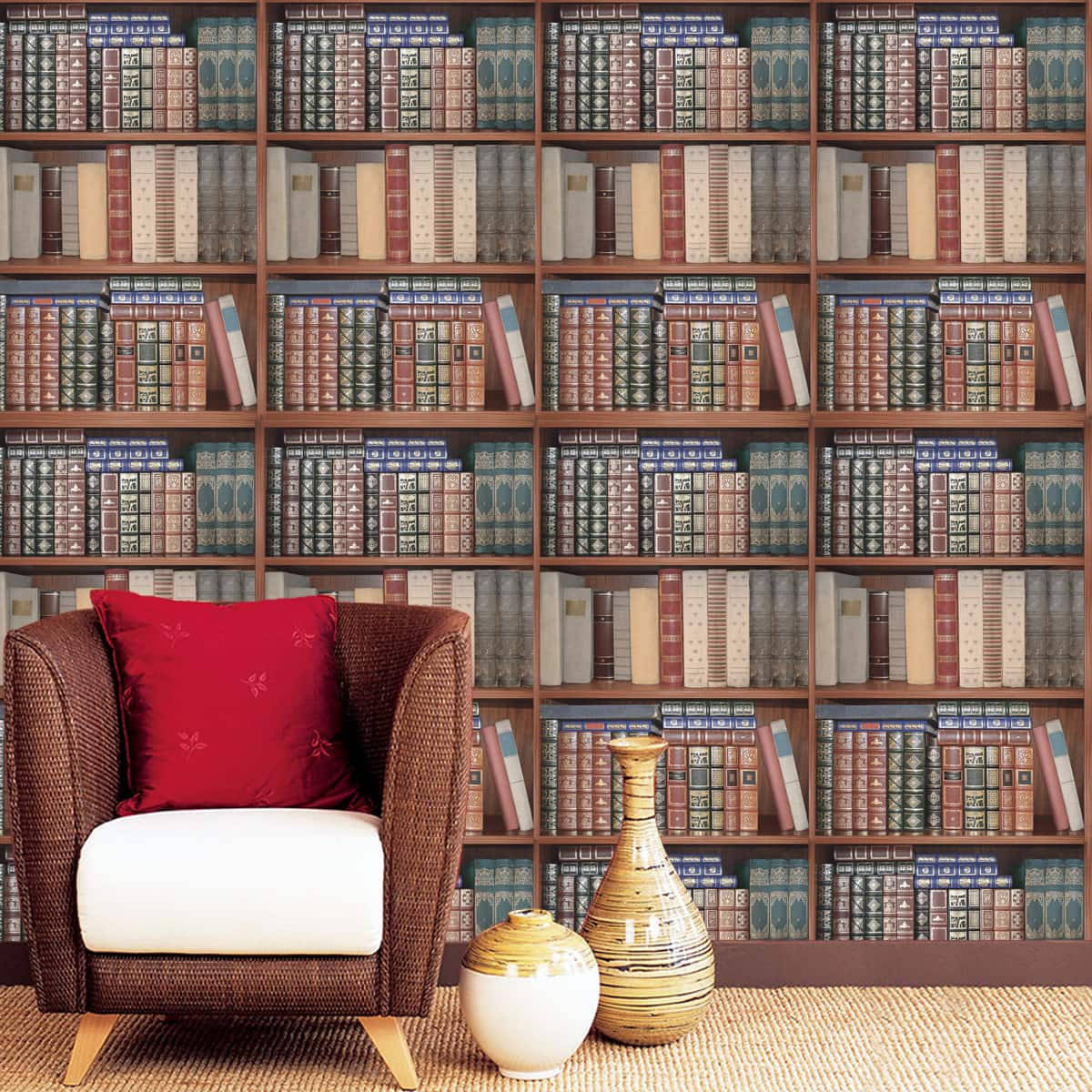 Vintage Books Old Wooden Bookshelf Background