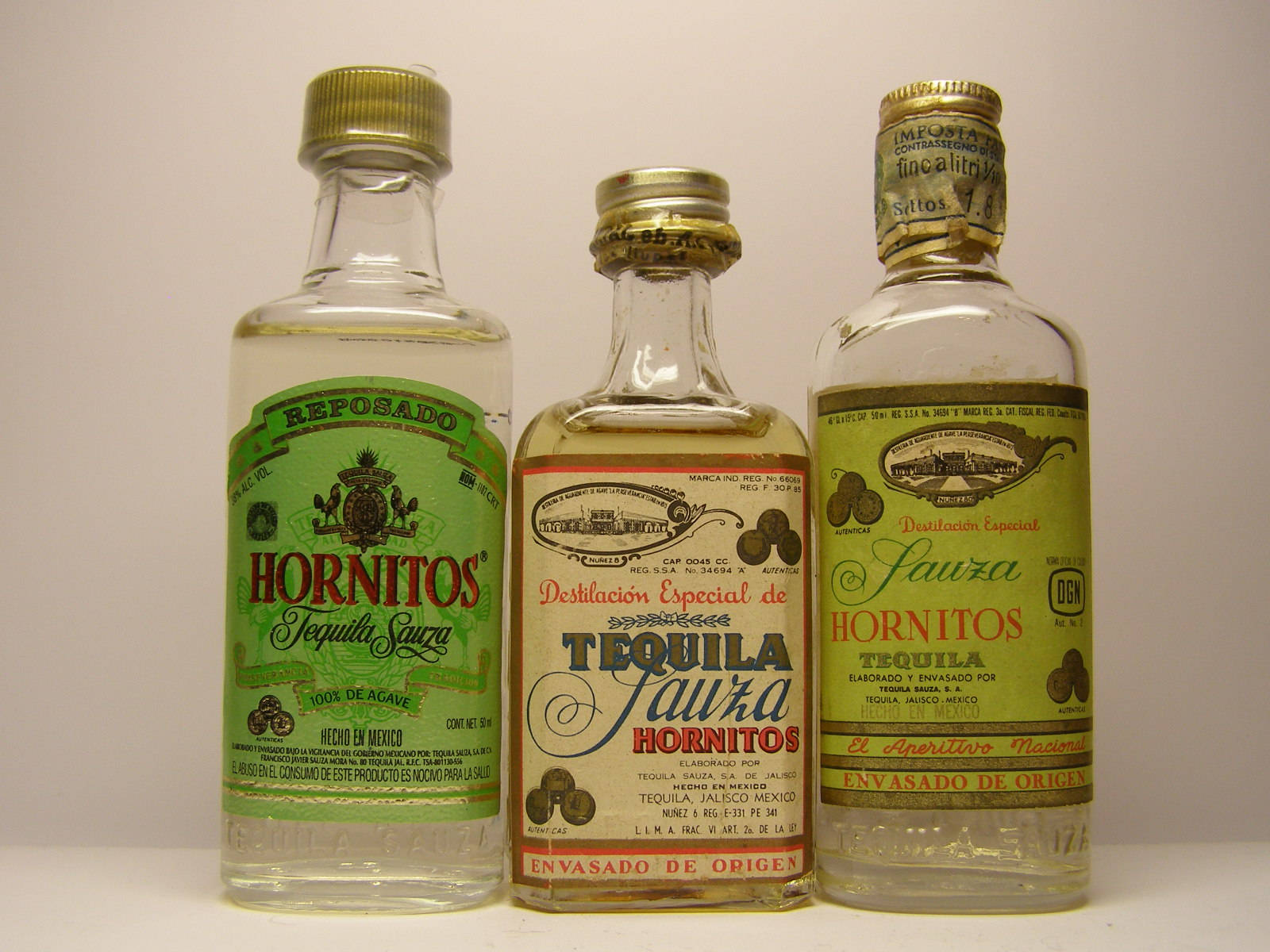 Vintage Bottle Of Hornitos Sauza Tequila Background