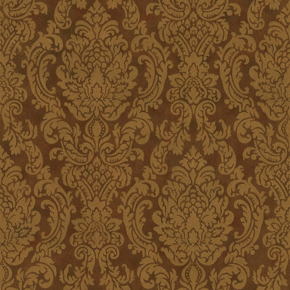 Vintage Brown Damask Pattern