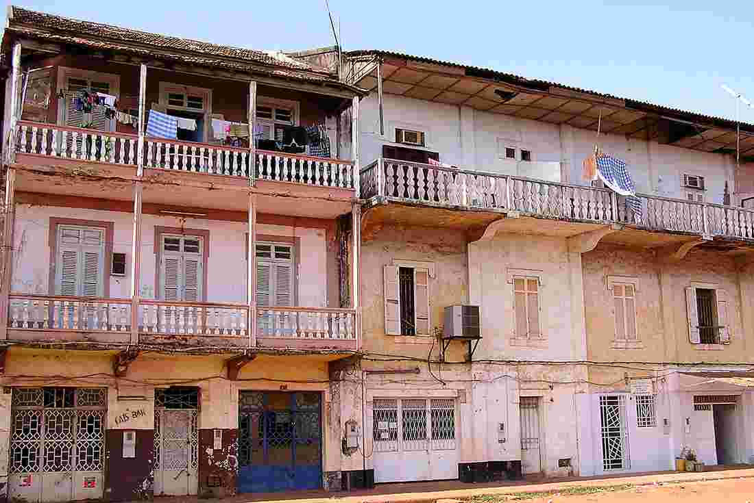 Vintage Buildings In Portuguese Quarter, Guinea-bissau Background