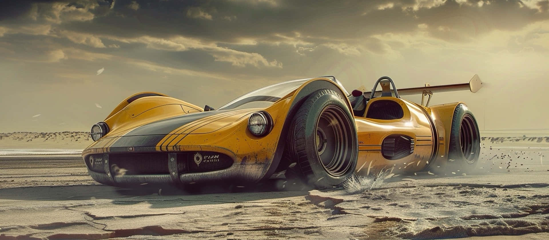 Vintage Can Am Raceron Beach Background