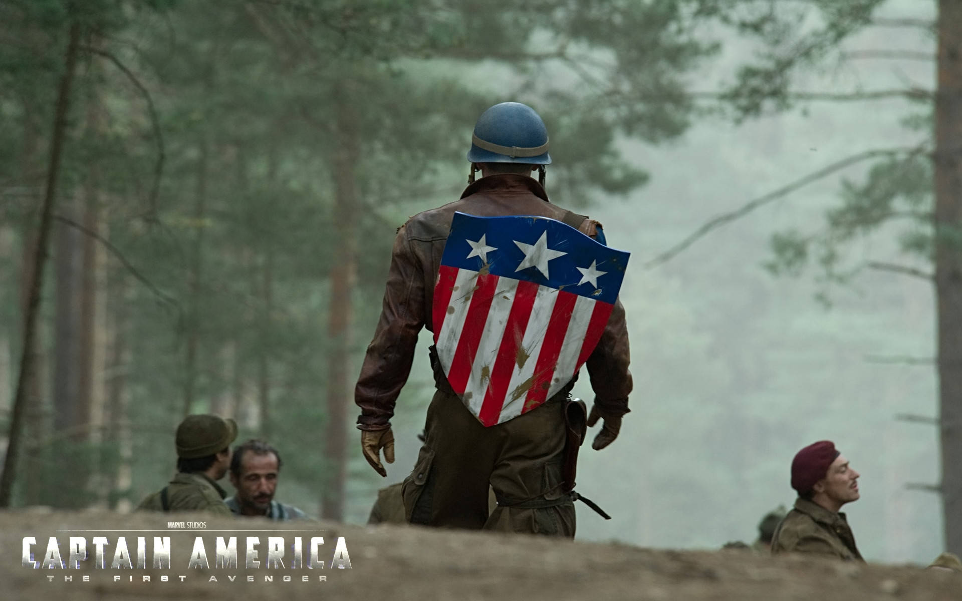 Vintage Captain America Shield Background