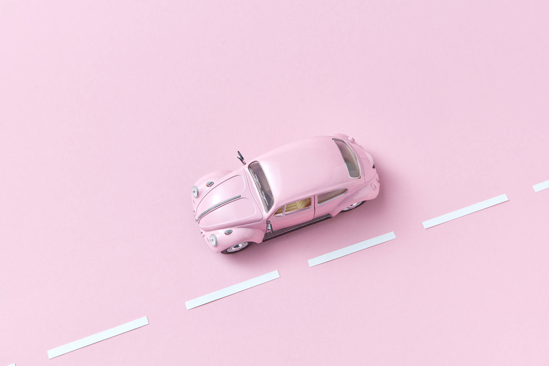 Vintage Car On Pink Background