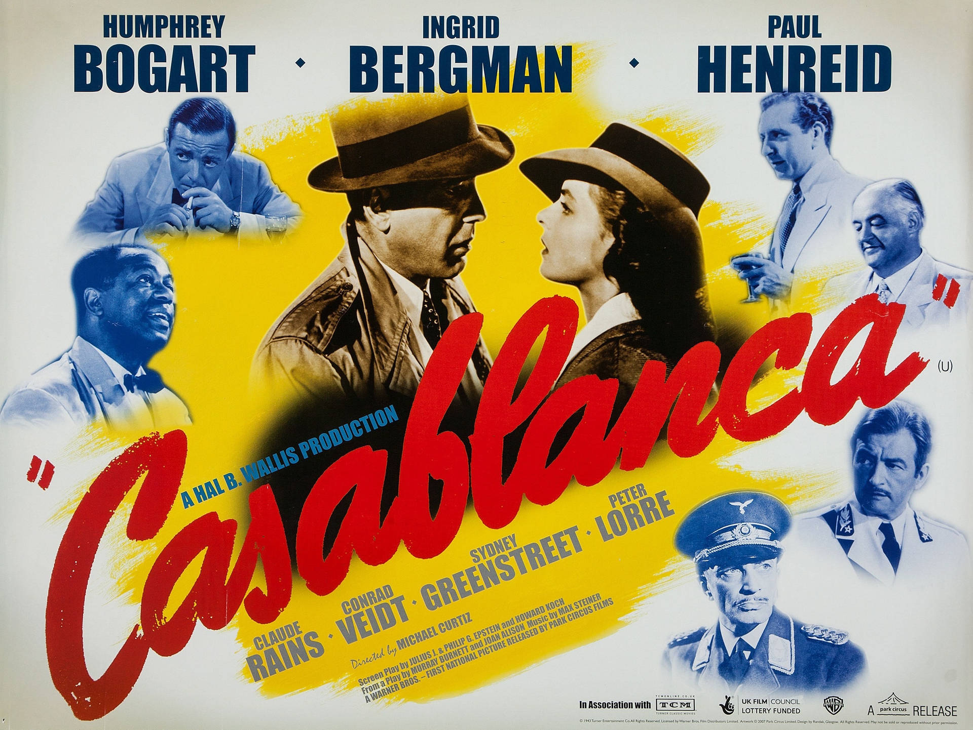 Vintage Casablanca Film Poster Background