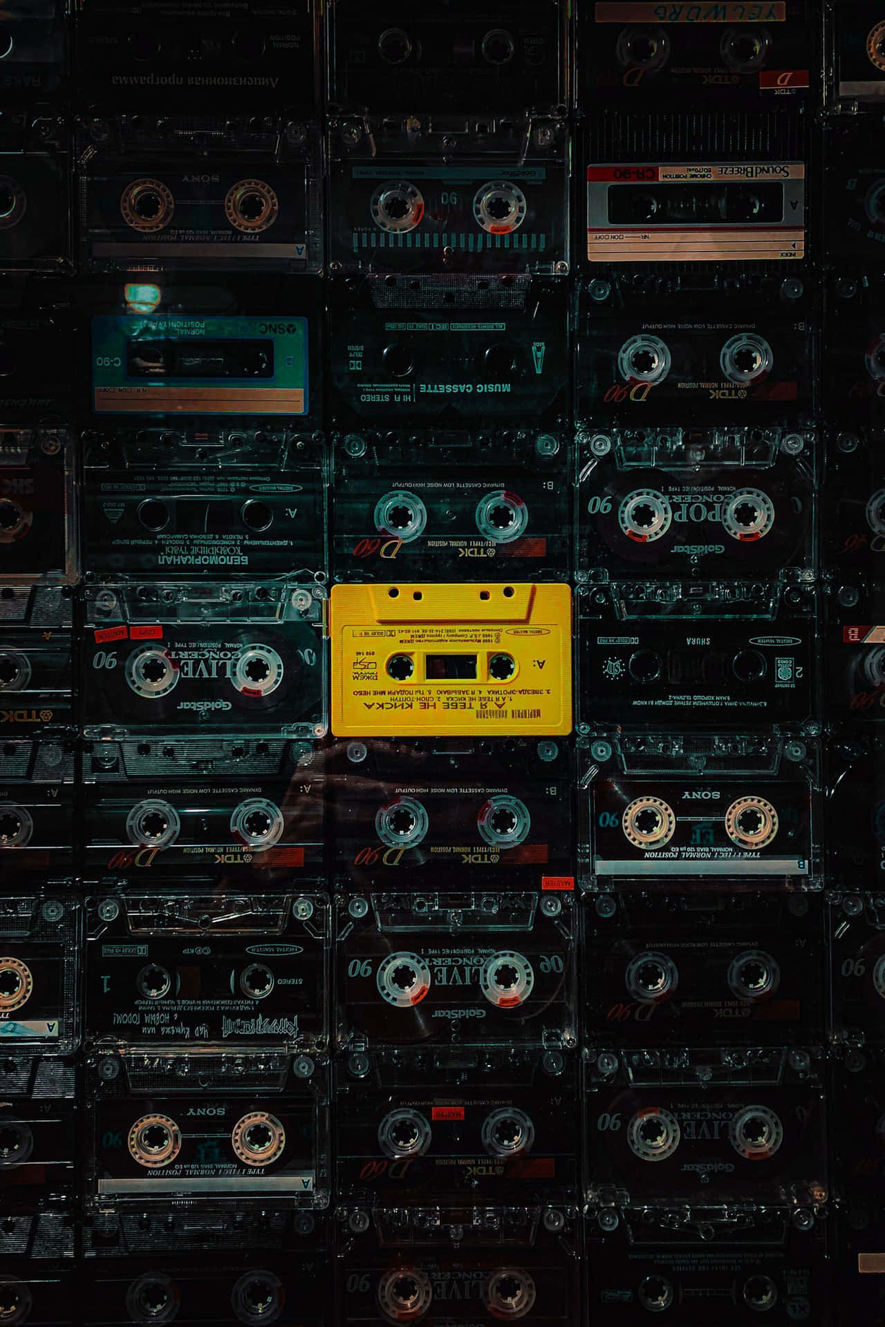 Vintage Cassette Tape Collection Background