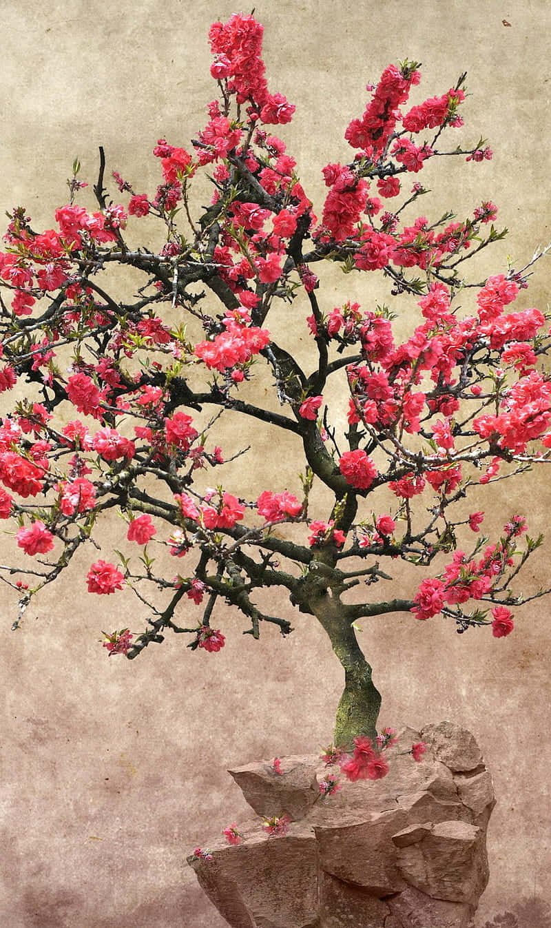 Vintage Cherry Blossom Art Background