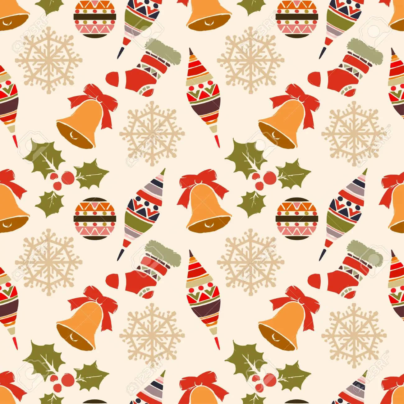 Vintage Christmas Bells Background