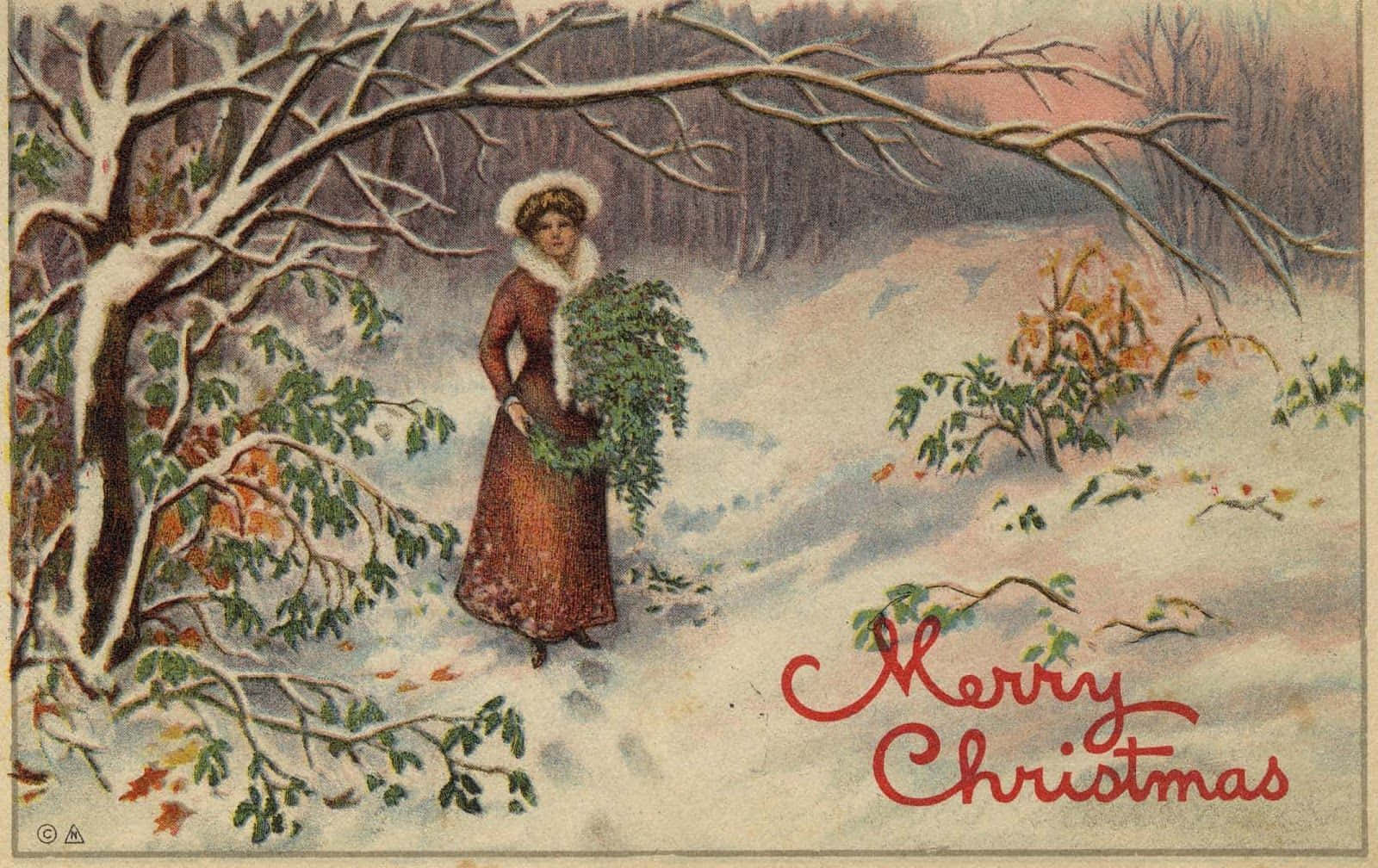 Vintage Christmas Elegance Background