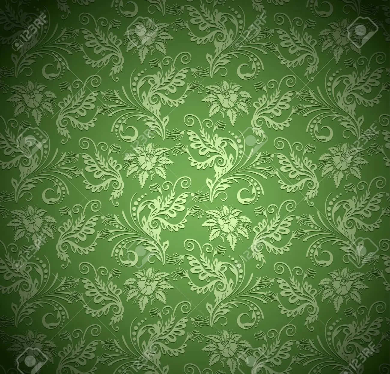 Vintage Christmas Green Background