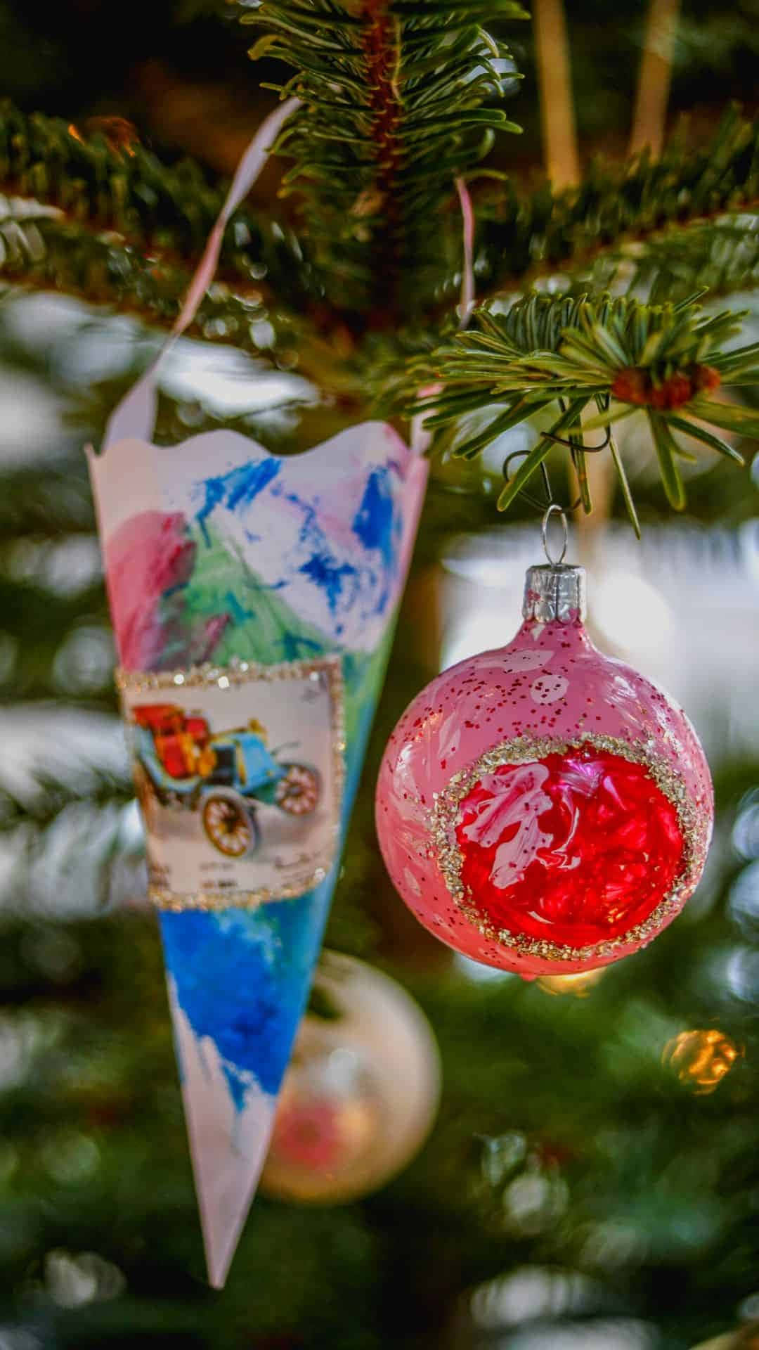 Vintage Christmas Ornamentand Handmade Cone