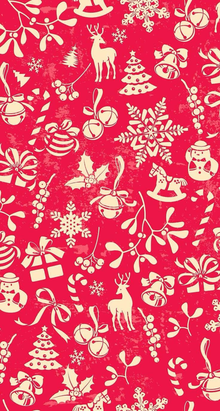 Vintage Christmas Patterni Phone Wallpaper