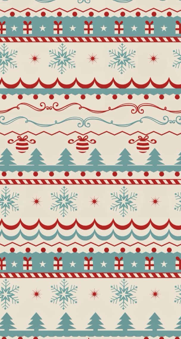 Vintage Christmas Patterni Phone Wallpaper