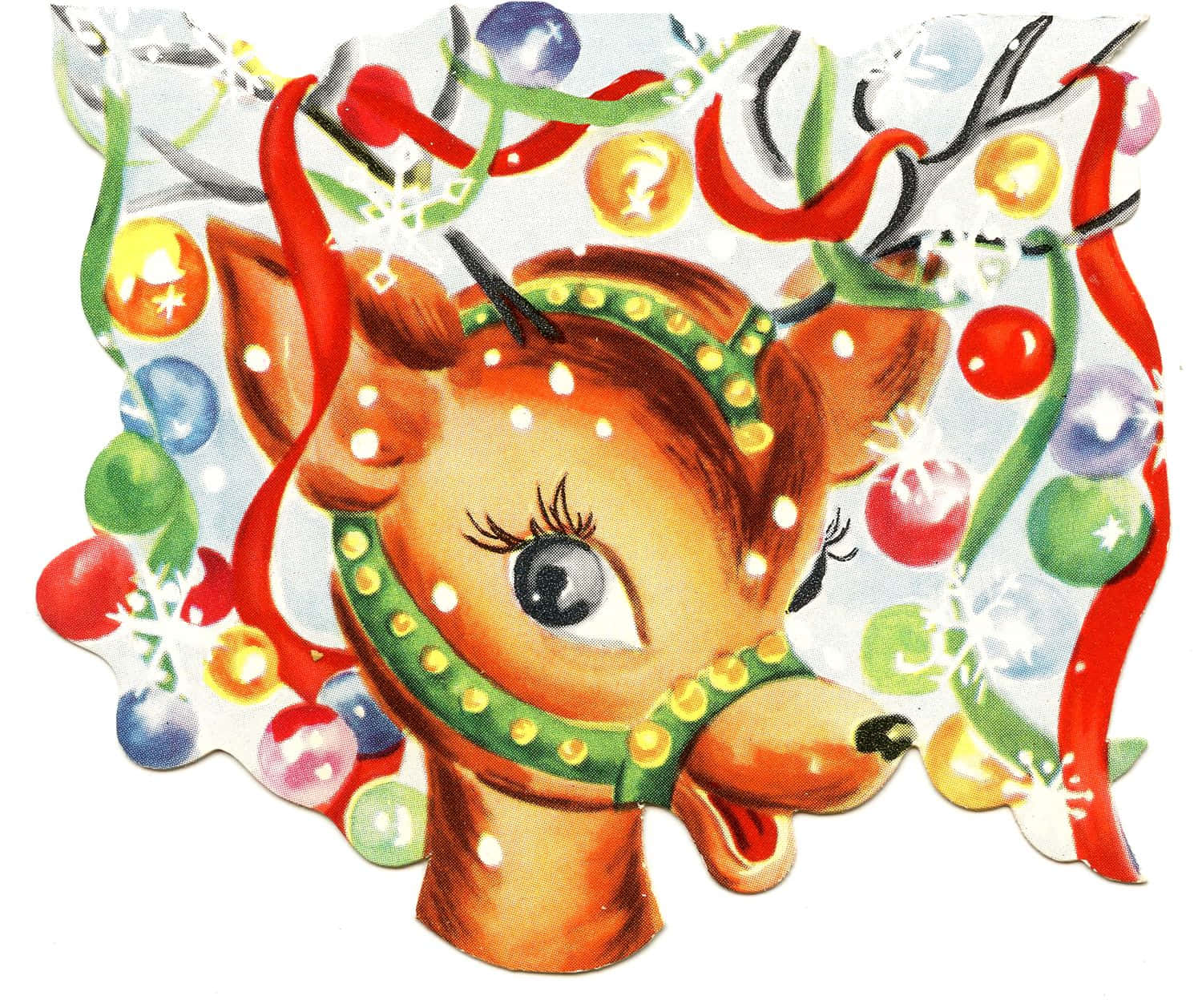 Vintage Christmas Reindeer Background