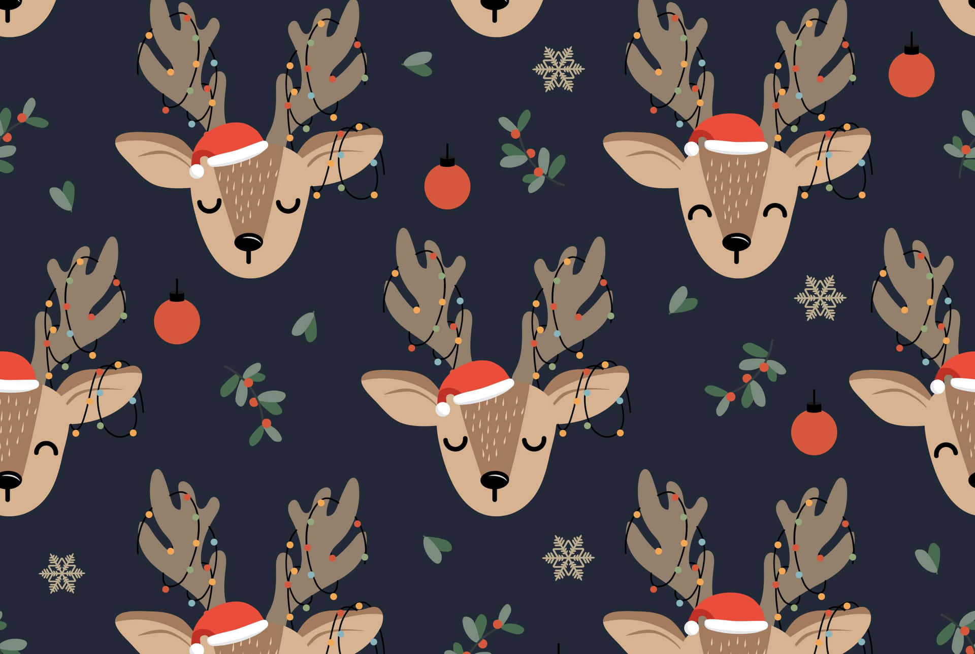 Vintage Christmas Reindeer Background