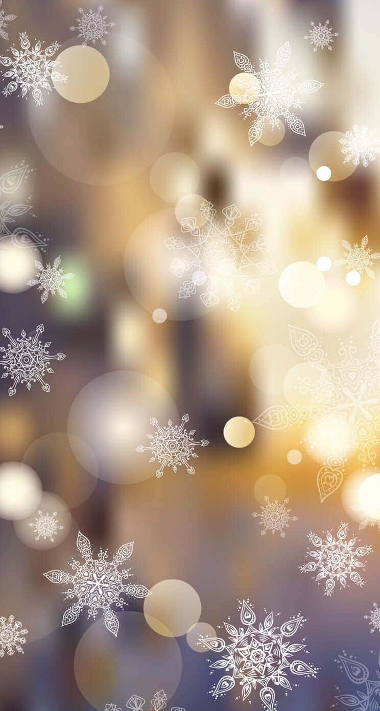 Vintage Christmas Snowflakesi Phone Wallpaper Background