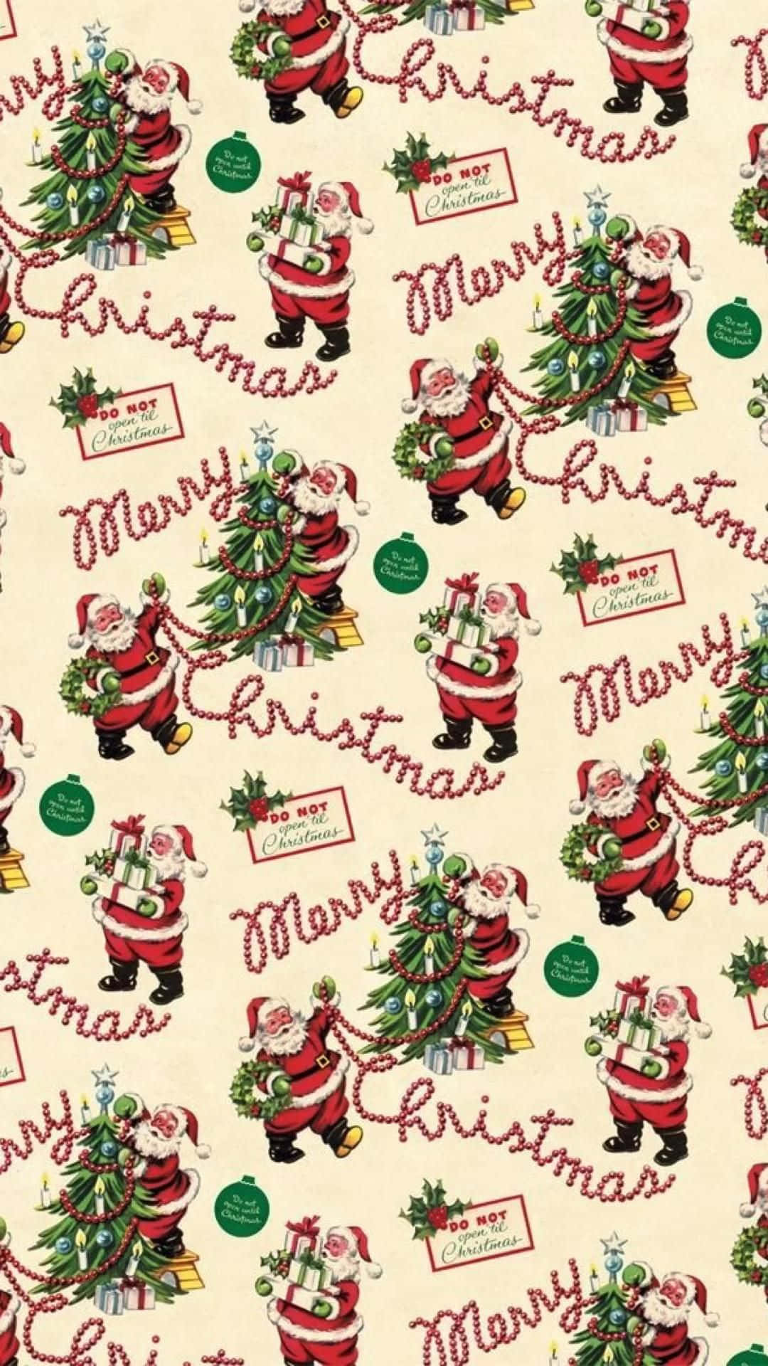 Vintage Christmas Wrapping Background