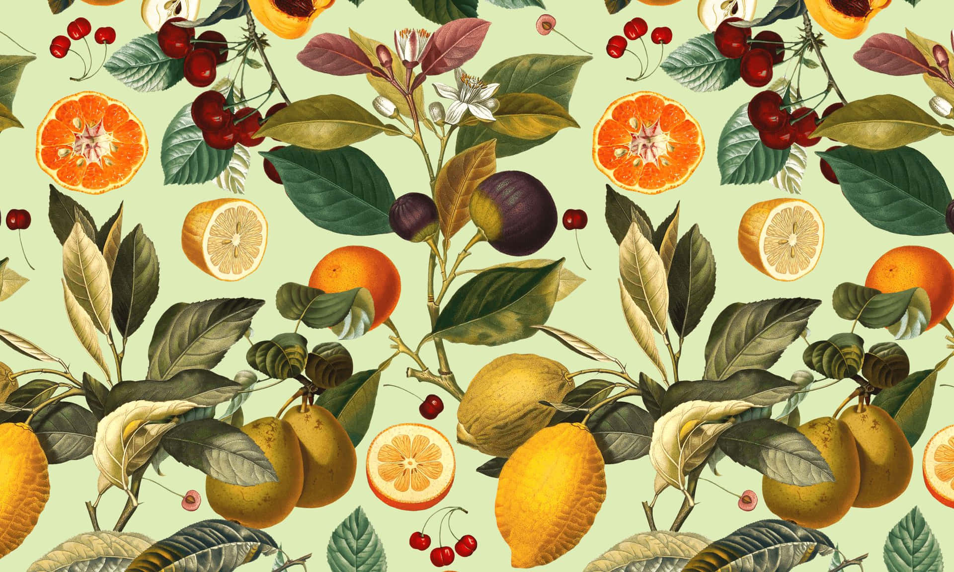 Vintage Citrus Pattern Illustration Background