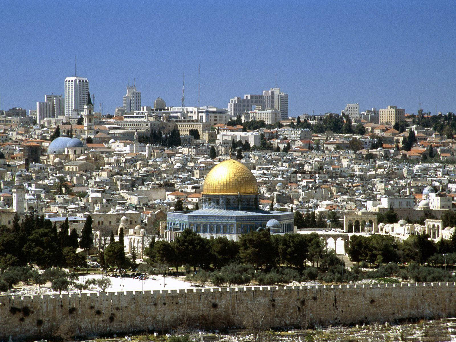 Vintage City Dome Of The Rock Background