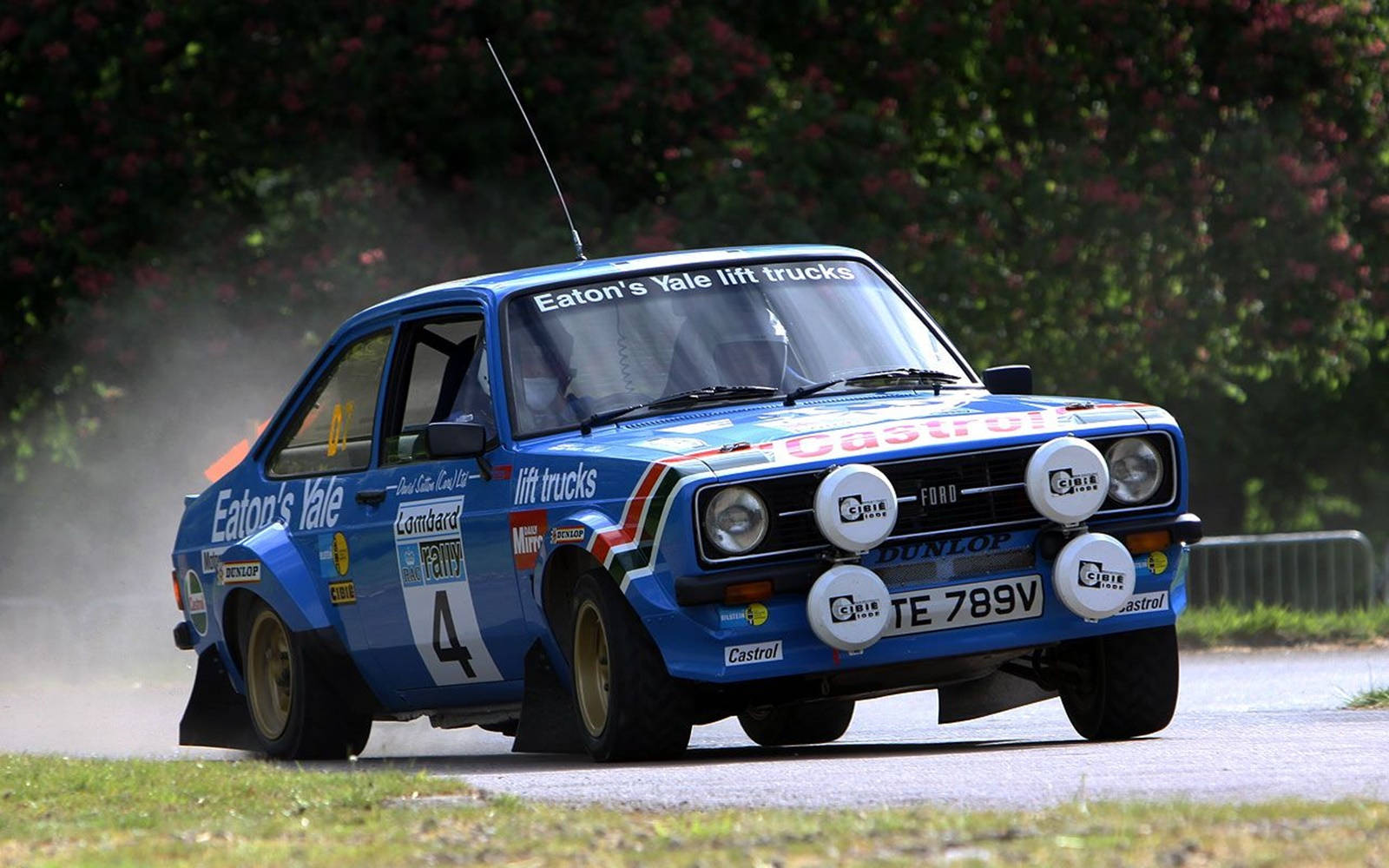 Vintage Classic Car Competing In A World Rally Championship Background