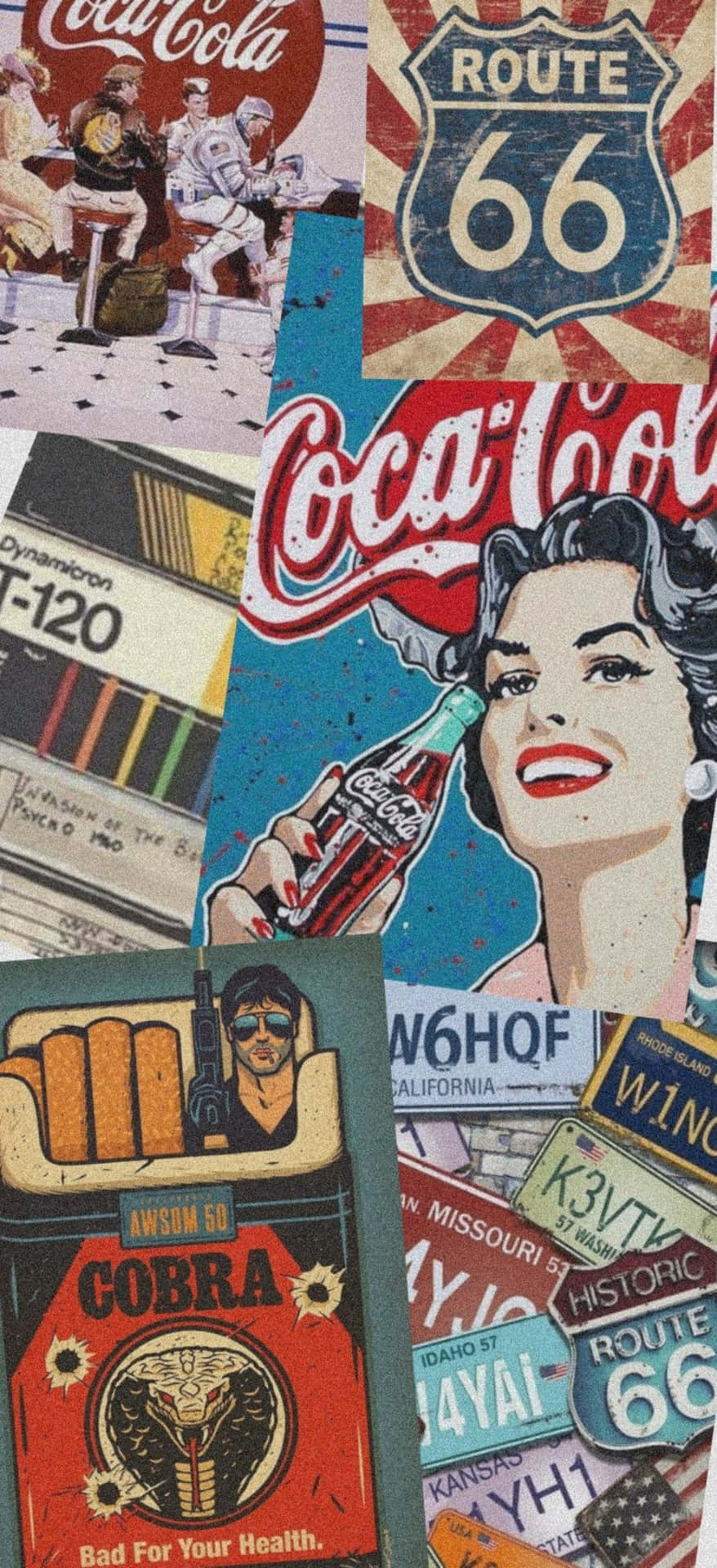 Vintage Coca Cola Poster Set Background