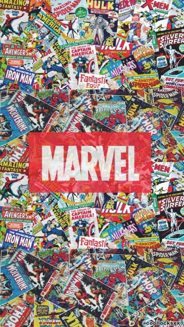 Vintage Comic Books Superhero Collage Background