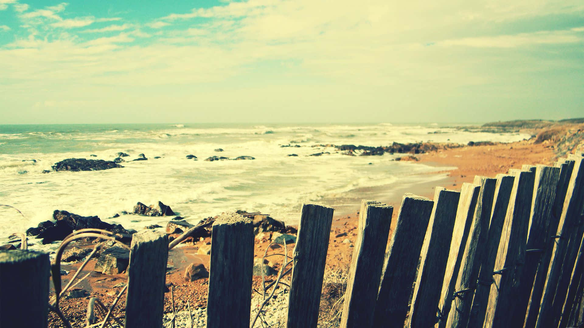 Vintage Desktop Beach Over The Fence