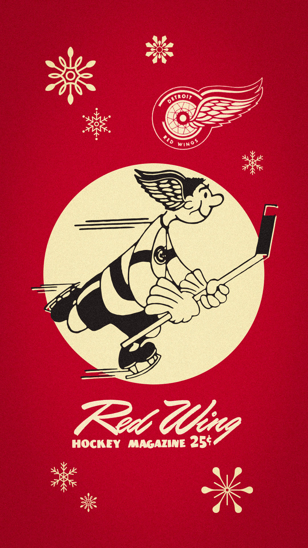 Vintage Detroit Red Wings Hockey Art Background