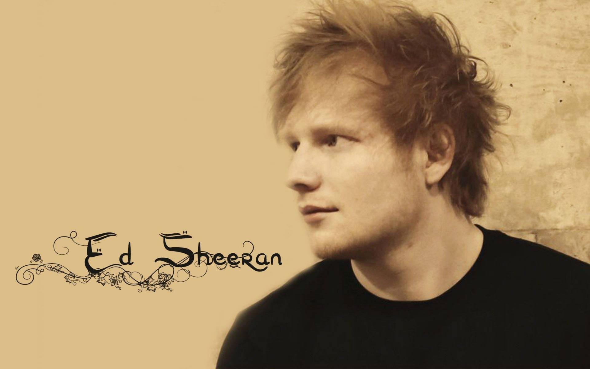 Vintage Ed Sheeran Looking Into The Distance Background