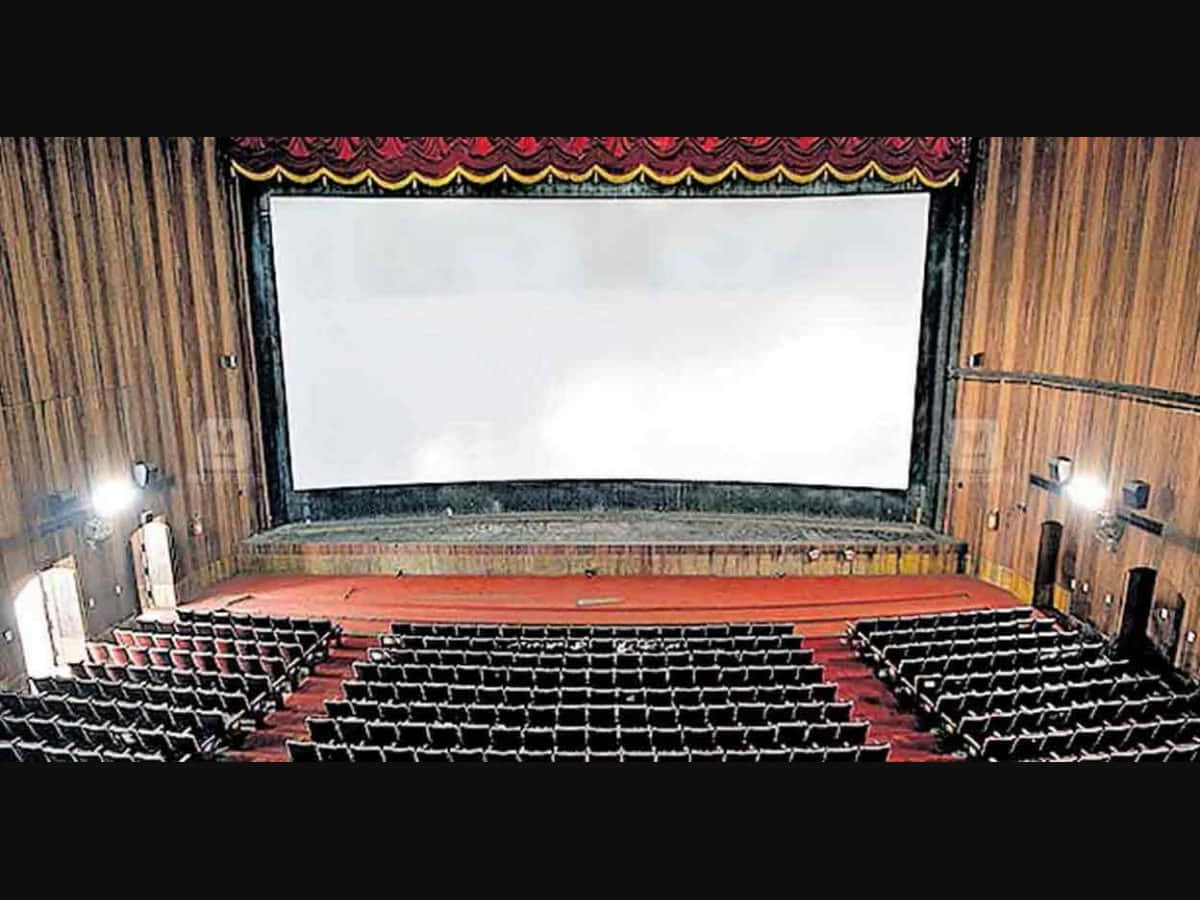 Vintage Empty Movie Theater Background