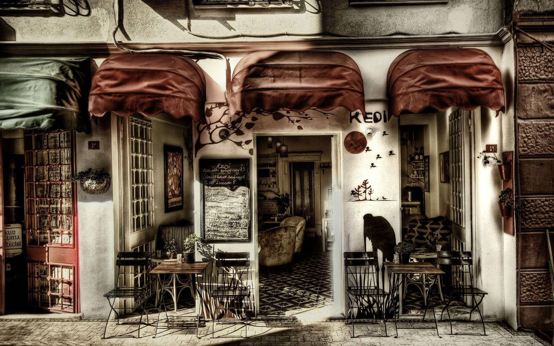 Vintage Establishment With Sheesh Style Background