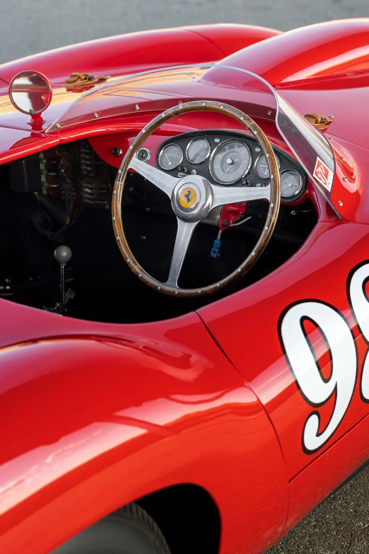 Vintage Ferrari Cockpit View Background